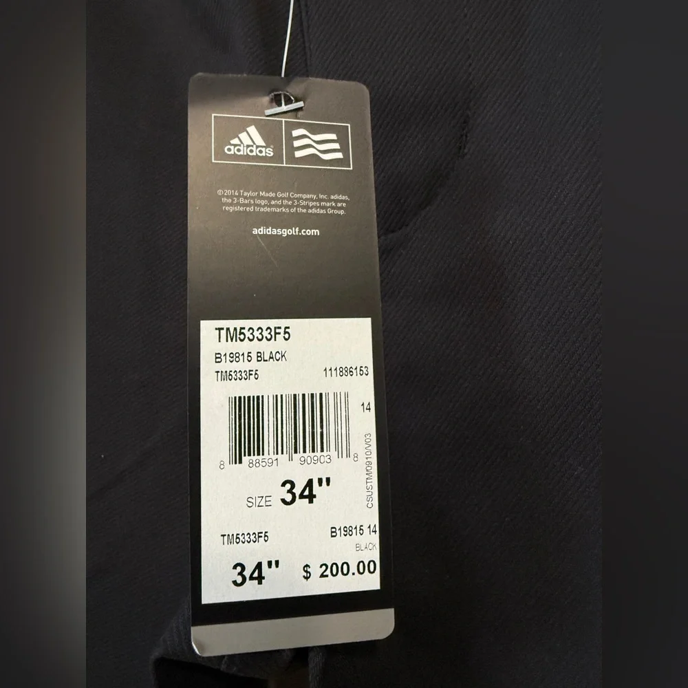 ADIDAS CLIMAPROOF GOLF PANT Black 34” NWT
